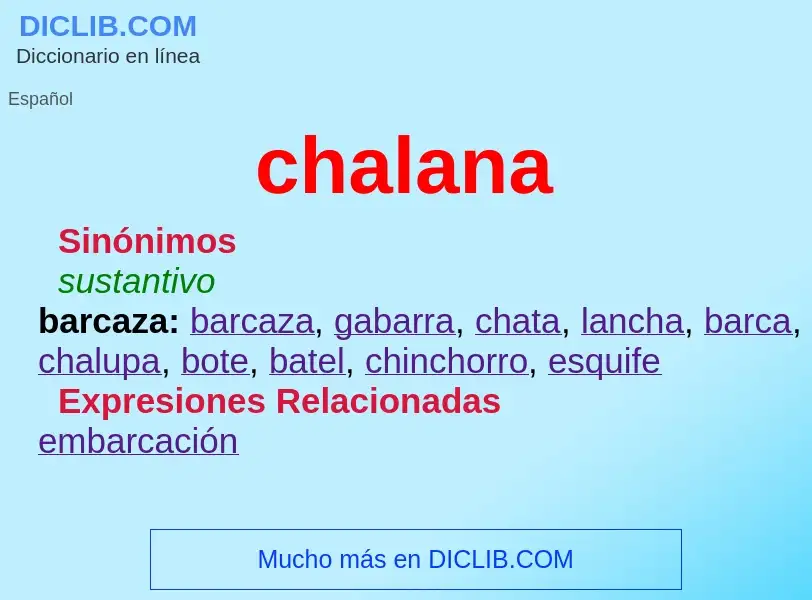 What is chalana - definition