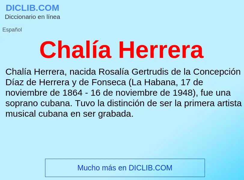 Что такое Chalía Herrera - определение