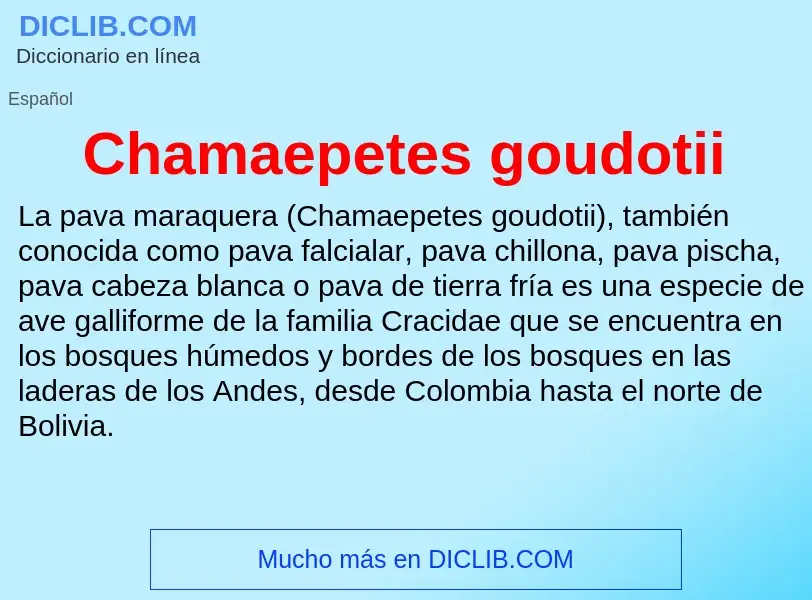 What is Chamaepetes goudotii - meaning and definition