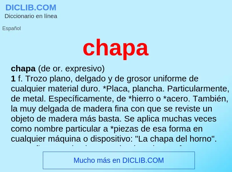 ¿Qué es chapa? - significado y definición