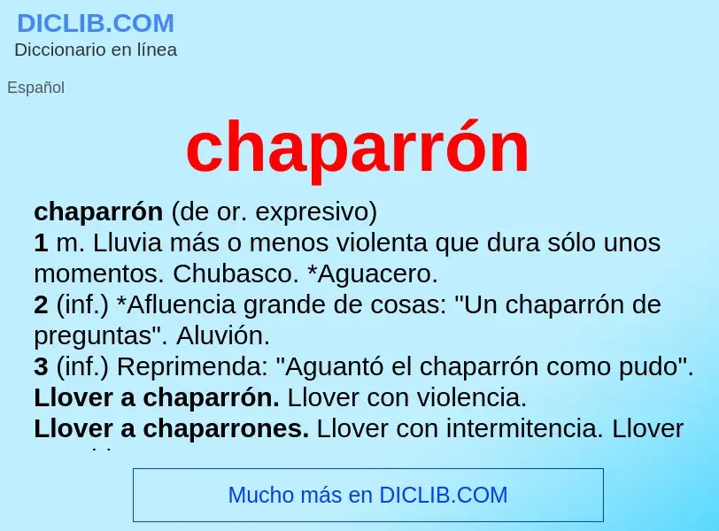 ¿Qué es chaparrón? - significado y definición