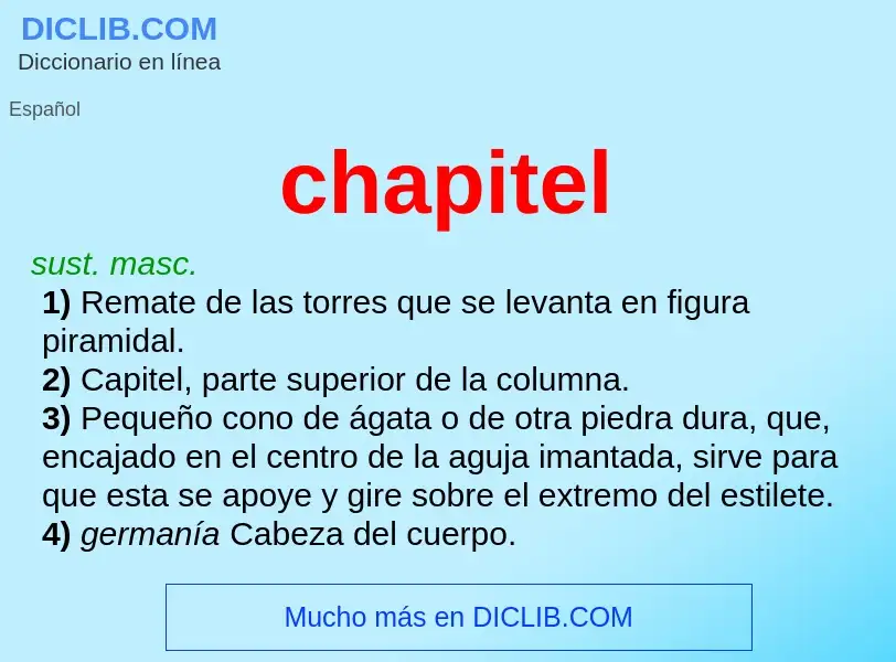 O que é chapitel - definição, significado, conceito