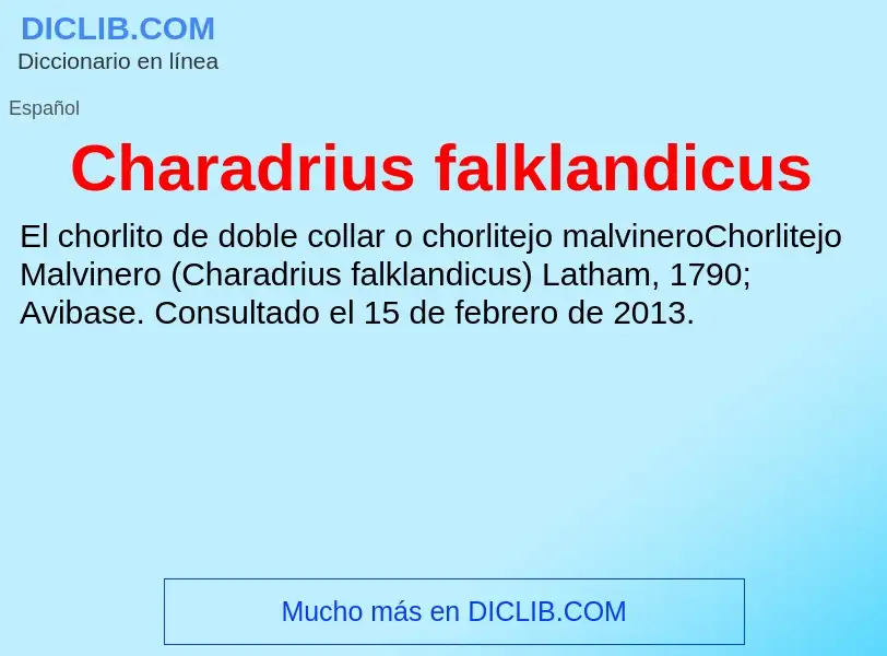 What is Charadrius falklandicus - meaning and definition