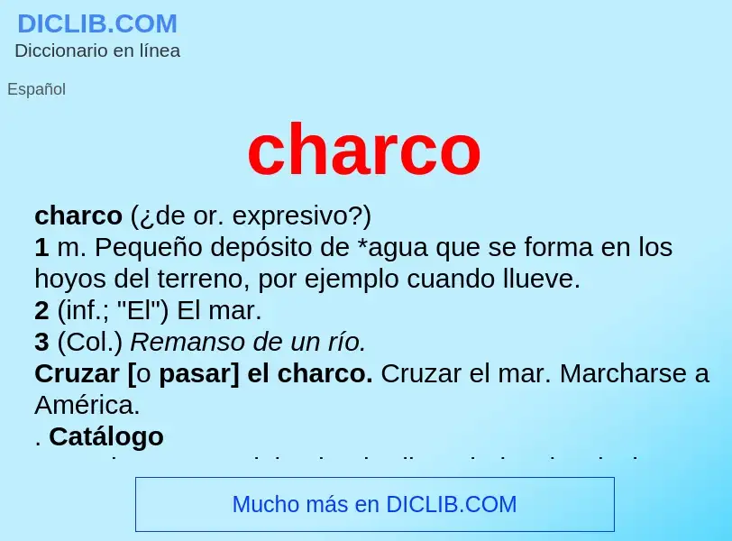 ¿Qué es charco? - significado y definición