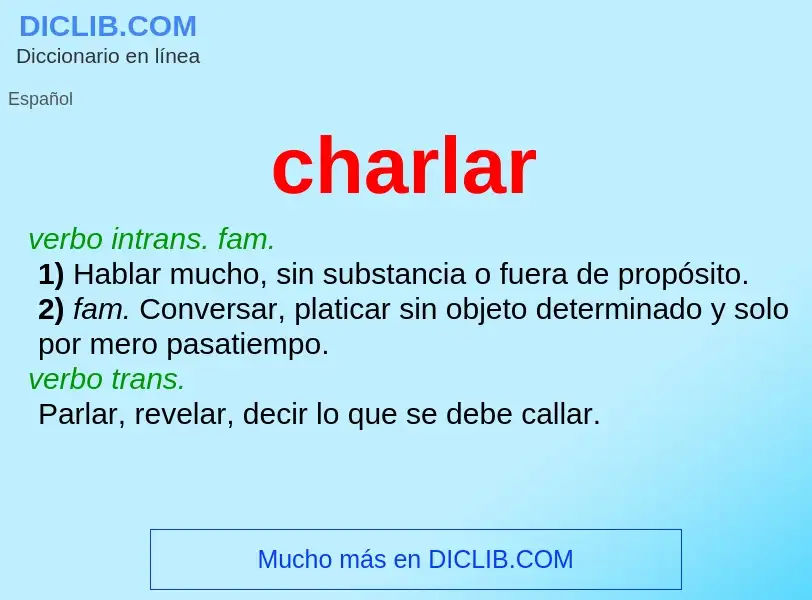 ¿Qué es charlar? - significado y definición