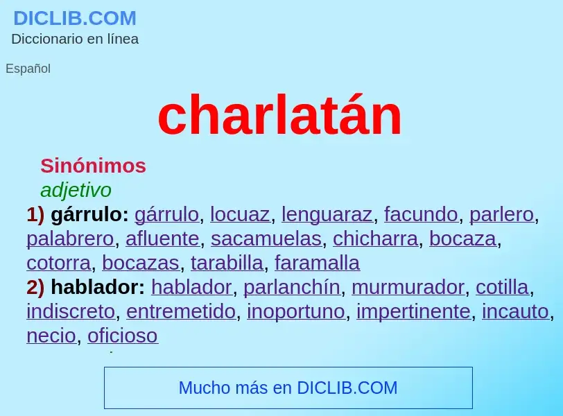 What is charlatán - meaning and definition