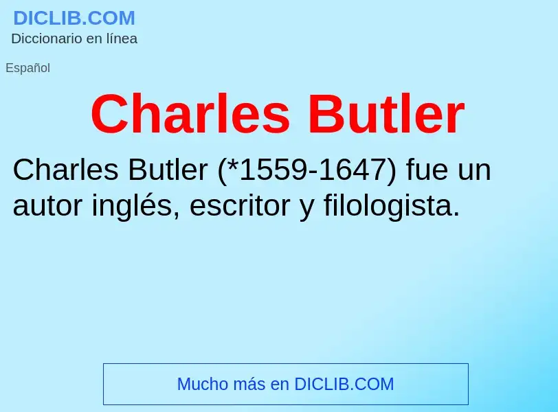 Che cos'è Charles Butler - definizione