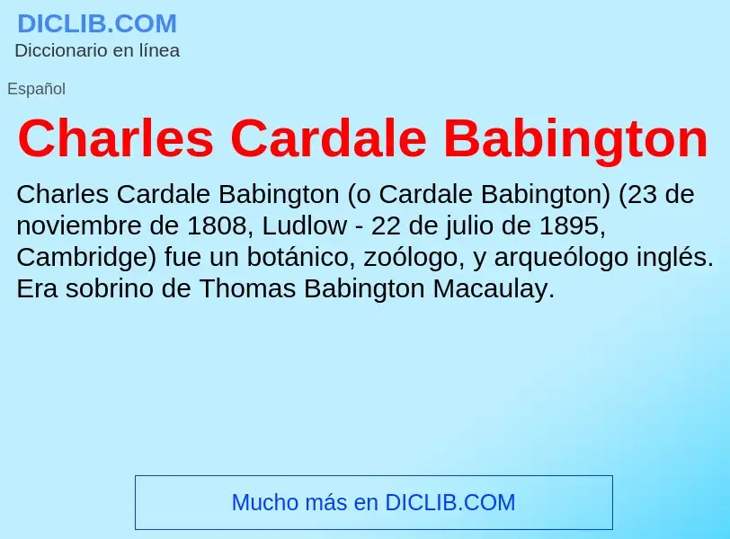 Τι είναι Charles Cardale Babington - ορισμός