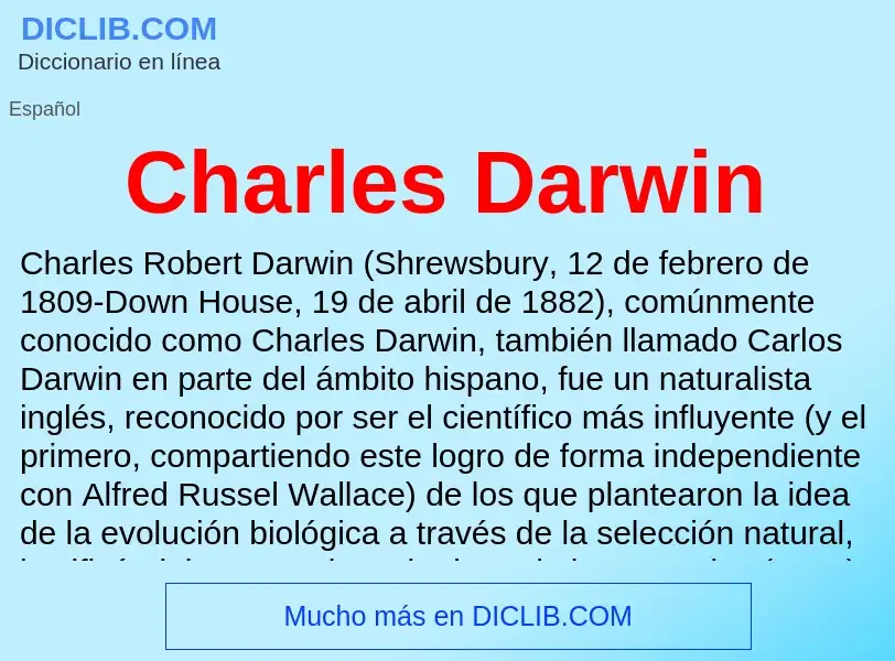 ¿Qué es Charles Darwin? - significado y definición