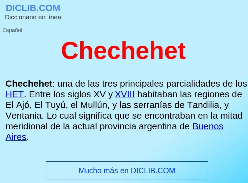 ¿Qué es Chechehet ? - significado y definición