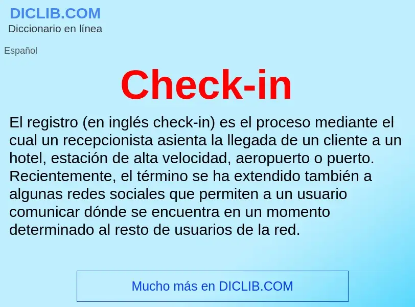 Что такое Check-in - определение
