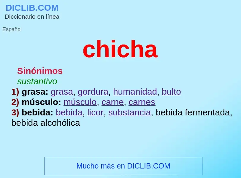 What is chicha - meaning and definition