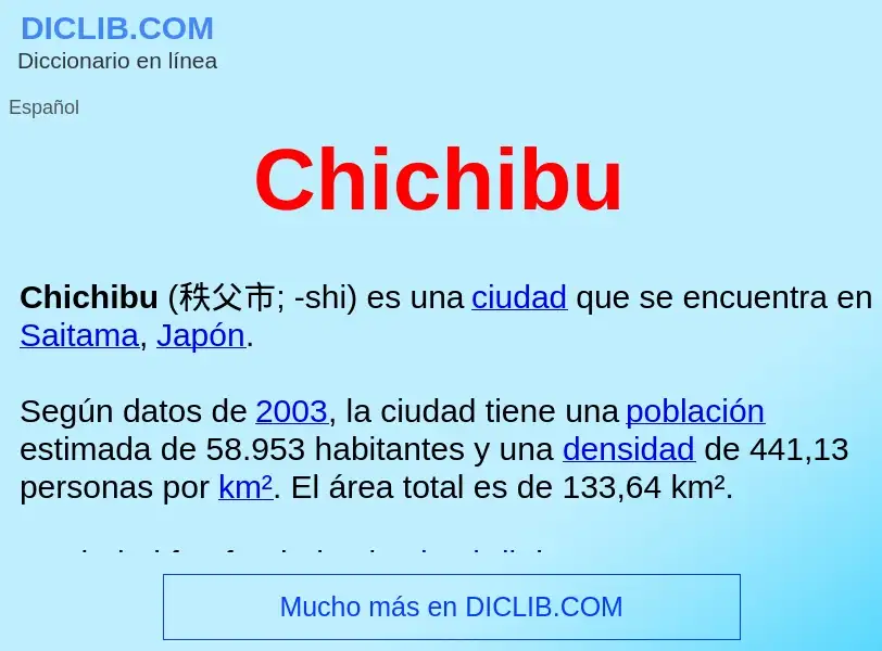 ¿Qué es Chichibu ? - significado y definición