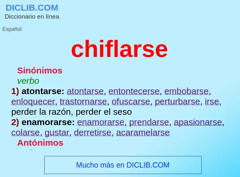 What is chiflarse - definition