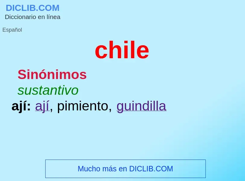 What is chile - meaning and definition