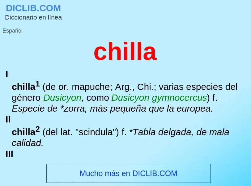 What is chilla - meaning and definition