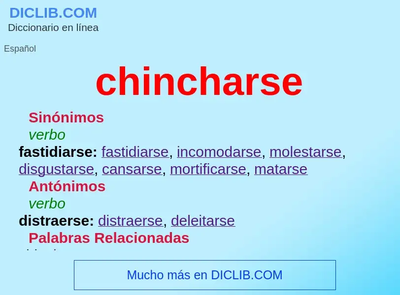 Что такое chincharse - определение