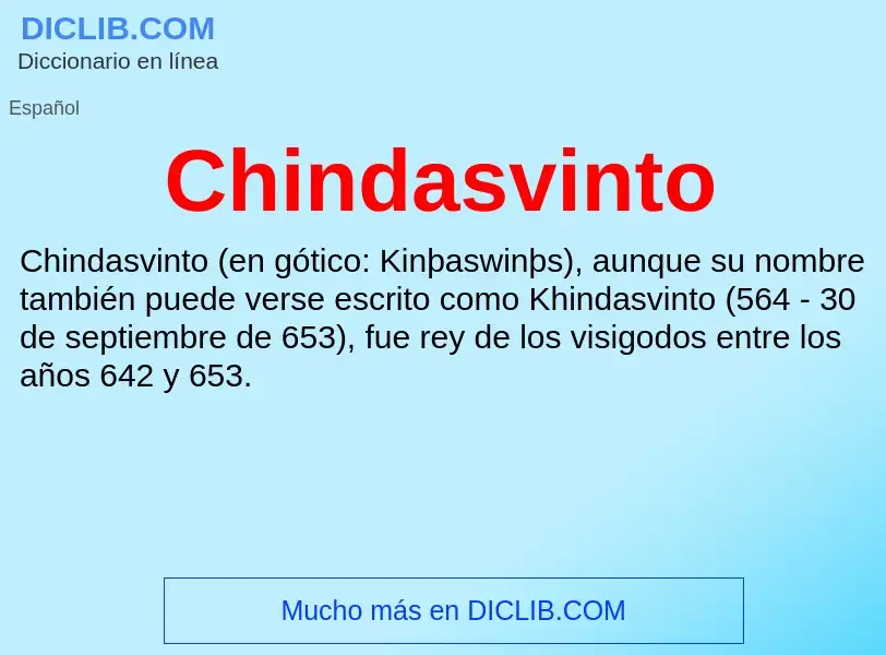 ¿Qué es Chindasvinto? - significado y definición