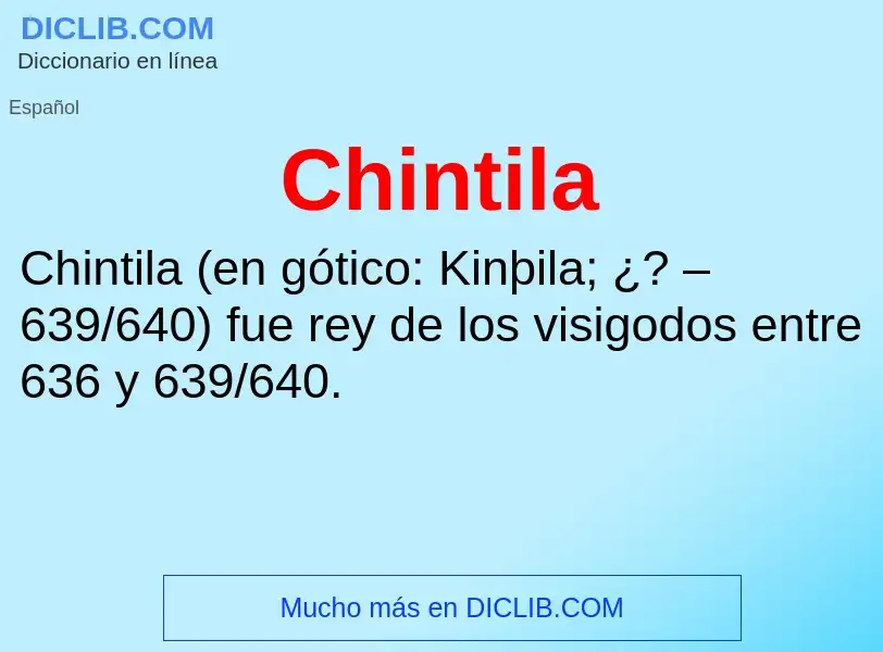 ¿Qué es Chintila? - significado y definición