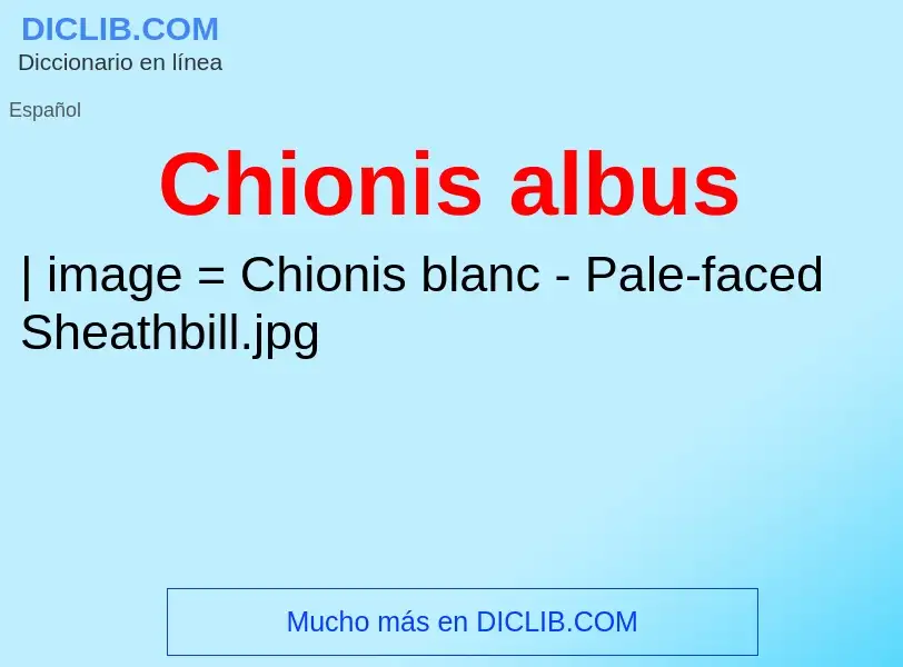 ¿Qué es Chionis albus? - significado y definición