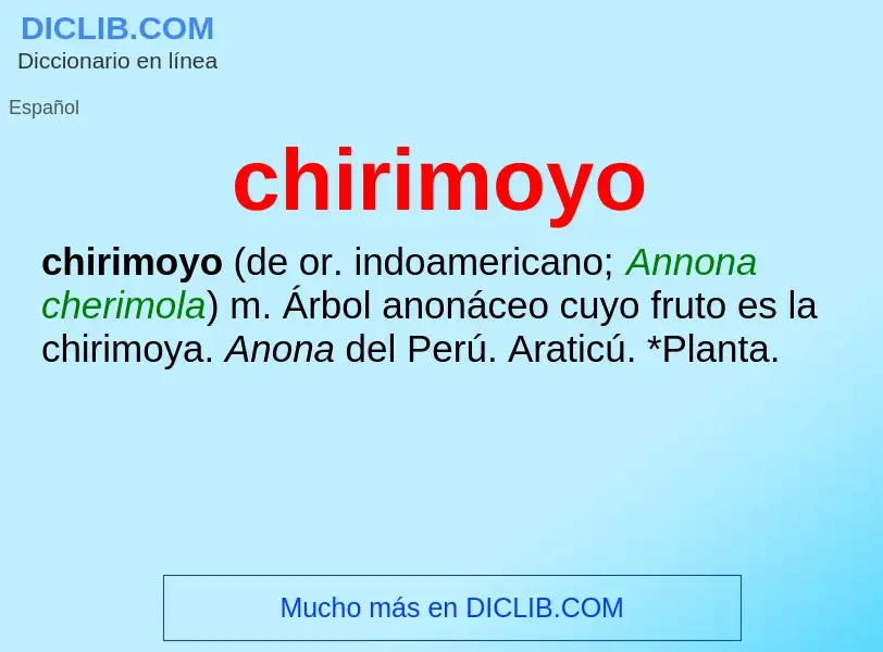 ¿Qué es chirimoyo? - significado y definición