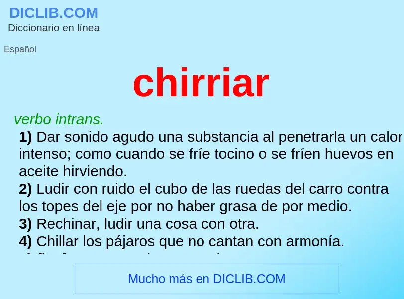 ¿Qué es chirriar? - significado y definición