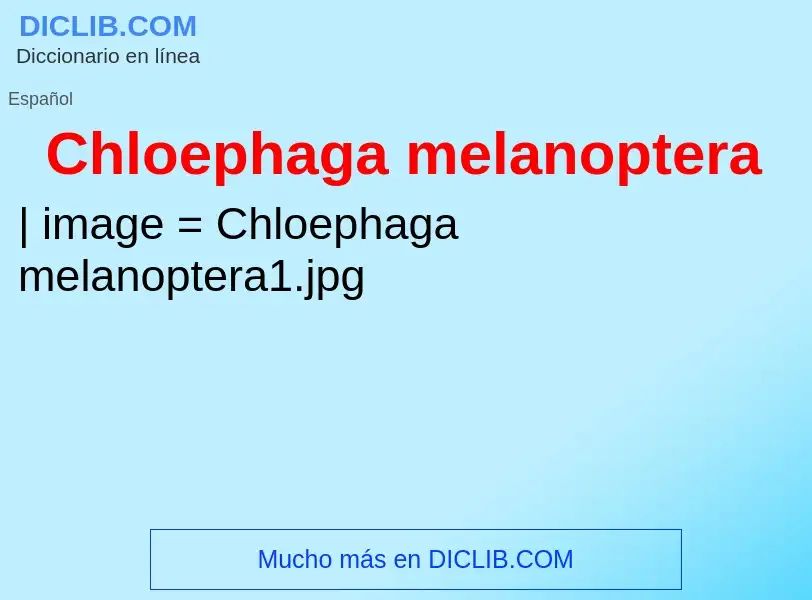 ¿Qué es Chloephaga melanoptera? - significado y definición