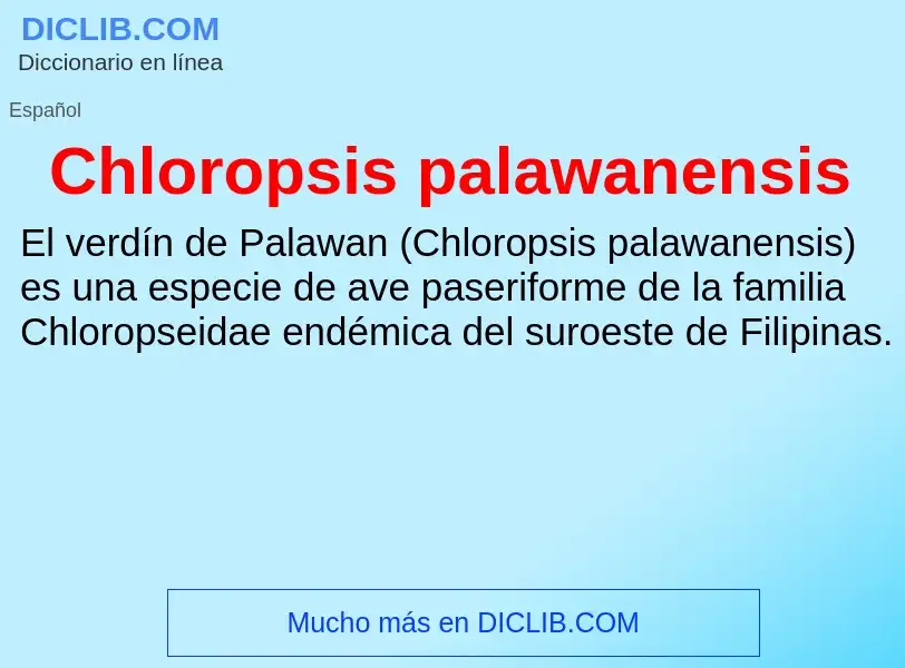 What is Chloropsis palawanensis - definition