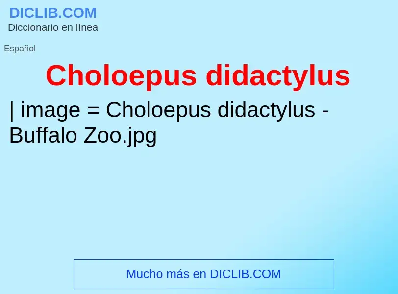 What is Choloepus didactylus - meaning and definition