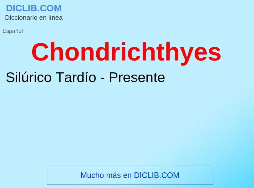 ¿Qué es Chondrichthyes? - significado y definición