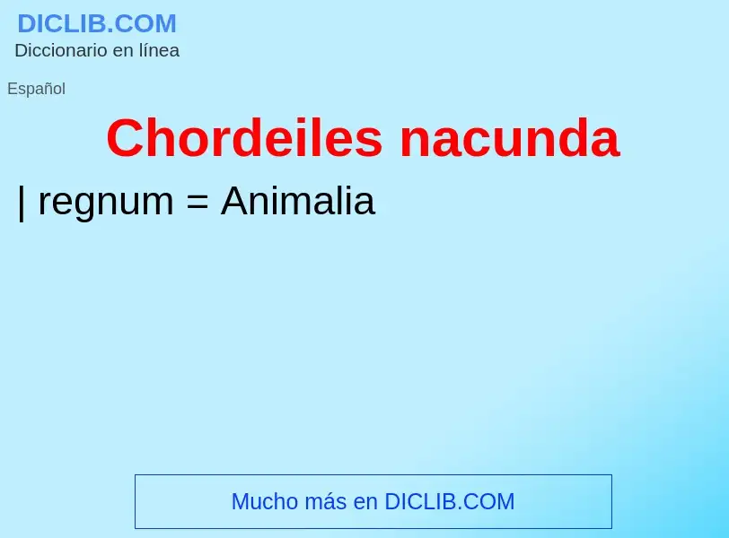 Что такое Chordeiles nacunda - определение