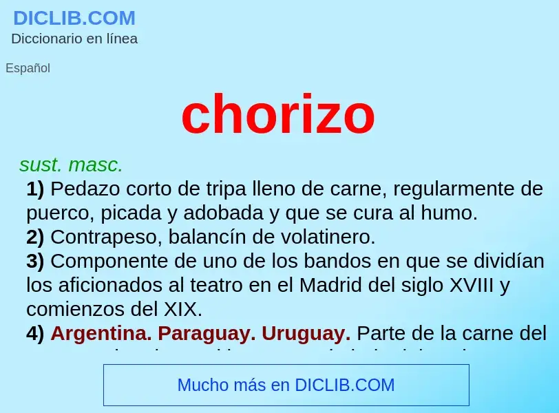 Wat is chorizo - definition