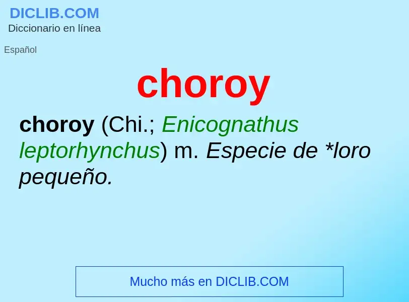 What is choroy - meaning and definition