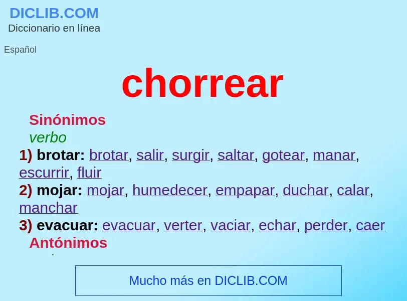 What is chorrear - definition