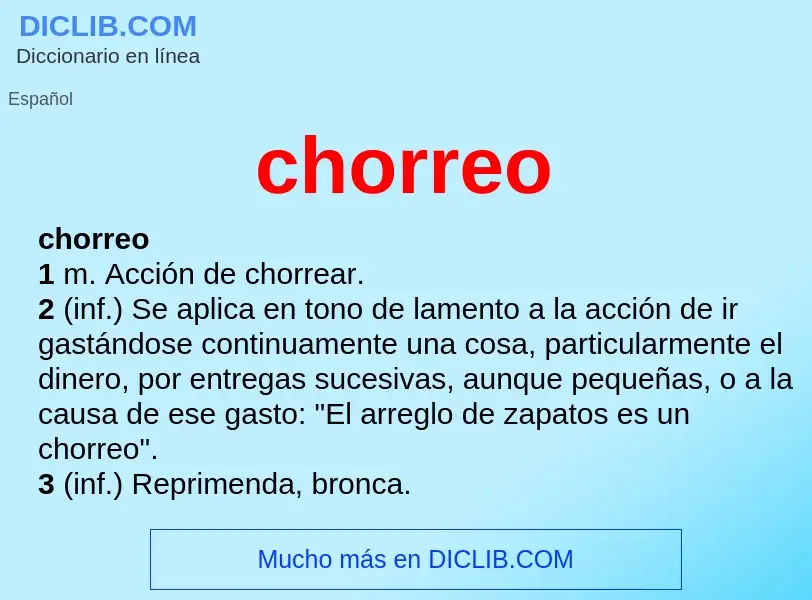 ¿Qué es chorreo? - significado y definición