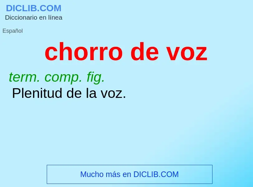 Was ist chorro de voz - Definition