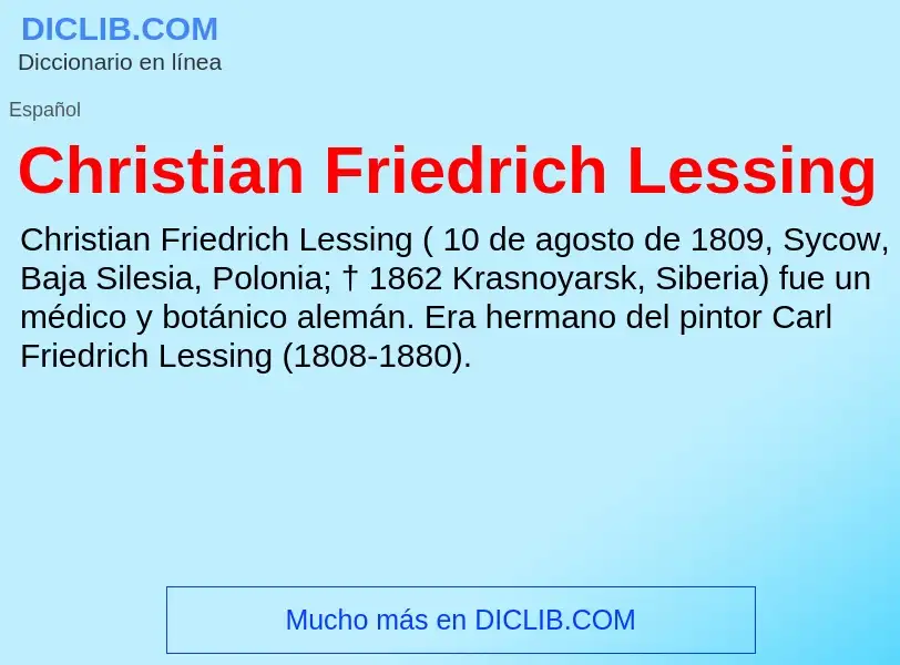 Τι είναι Christian Friedrich Lessing - ορισμός