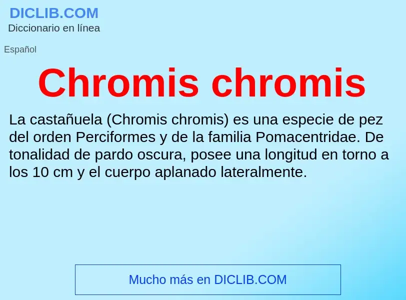 Che cos'è Chromis chromis - definizione