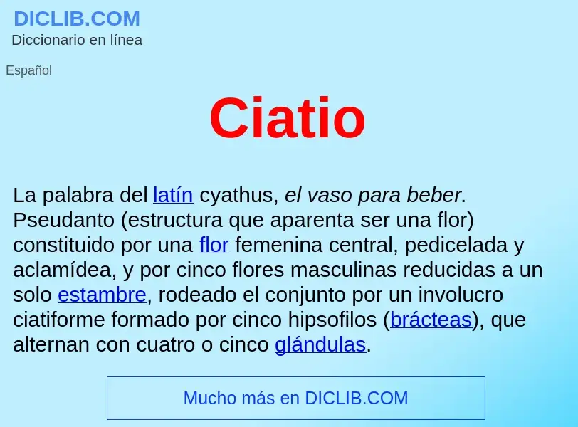 ¿Qué es Ciatio ? - significado y definición