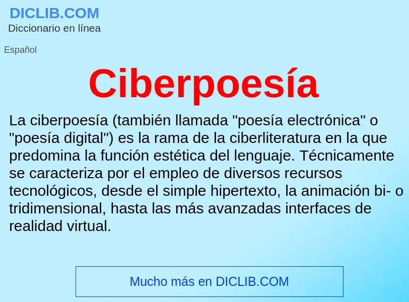 ¿Qué es Ciberpoesía? - significado y definición