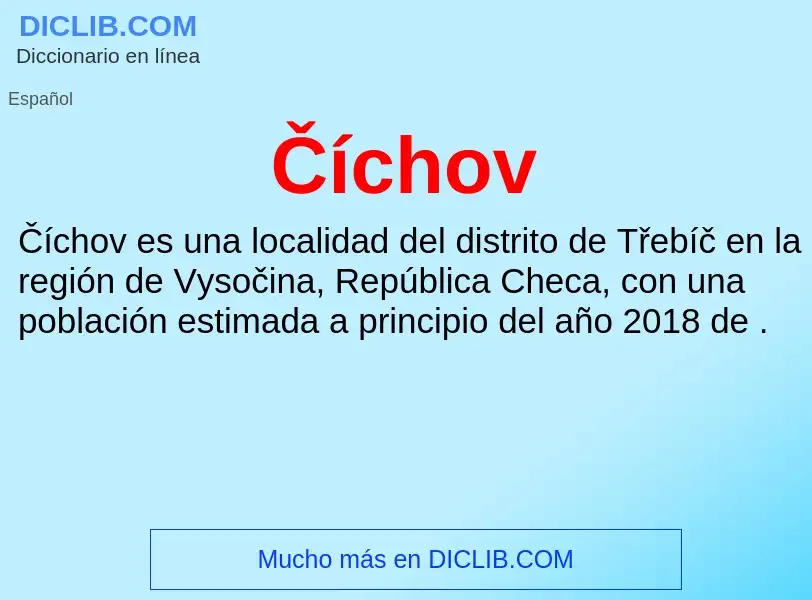 Wat is Číchov - definition