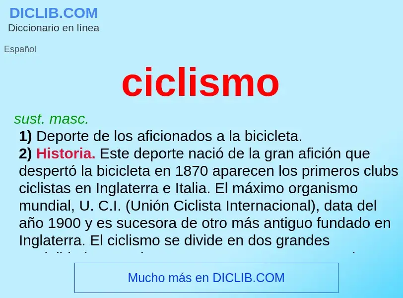 ¿Qué es ciclismo? - significado y definición