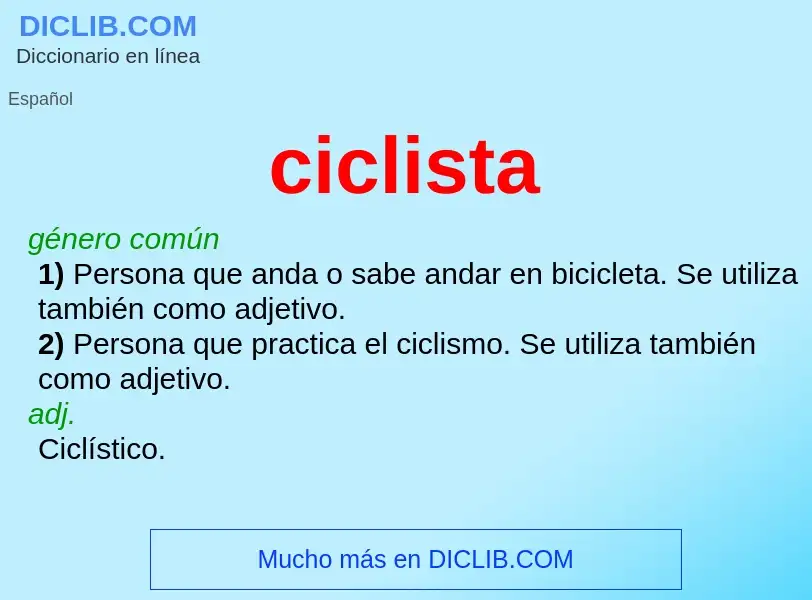 Что такое ciclista - определение