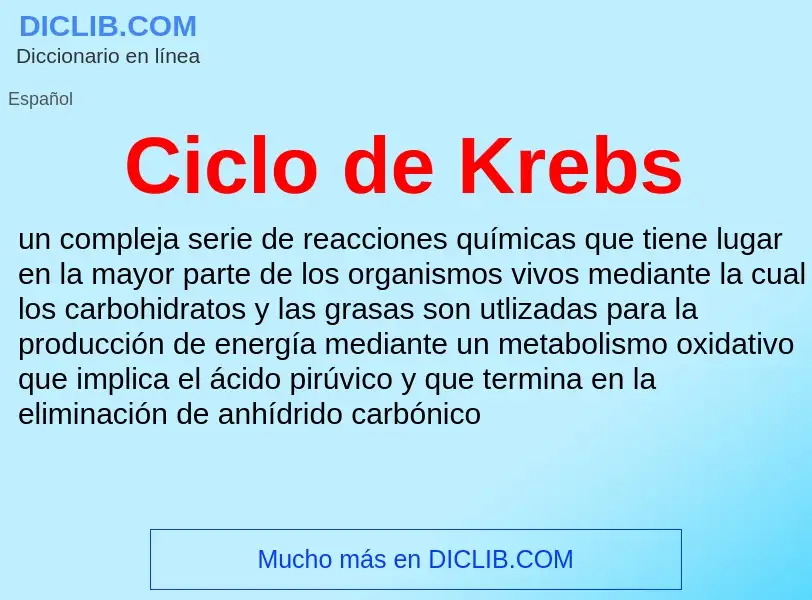 ¿Qué es Ciclo de Krebs? - significado y definición