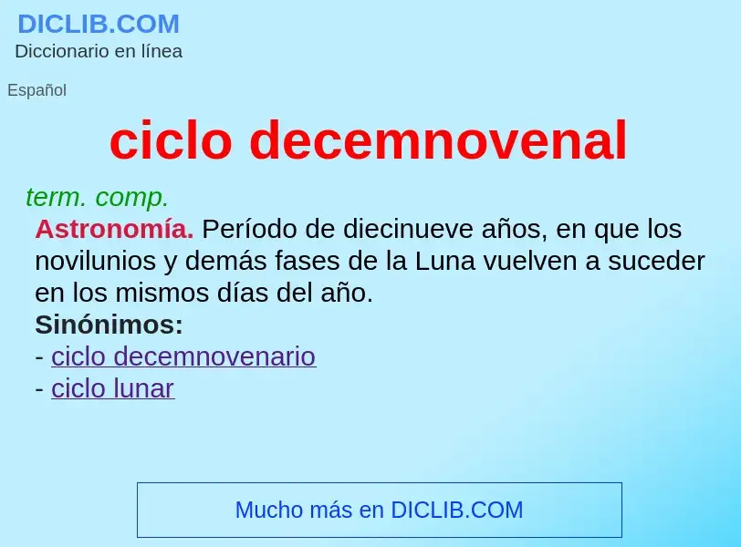 What is ciclo decemnovenal - definition