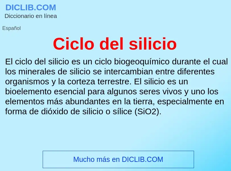 ¿Qué es Ciclo del silicio? - significado y definición