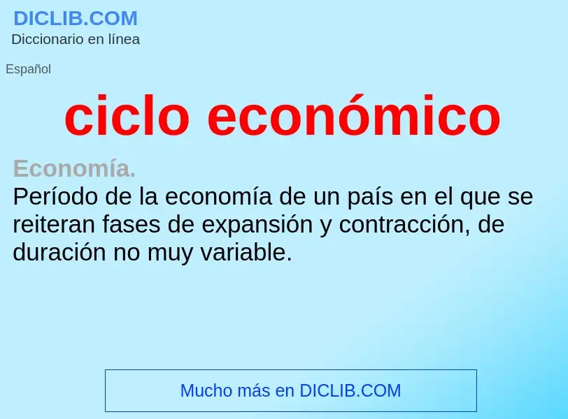 ¿Qué es ciclo económico? - significado y definición