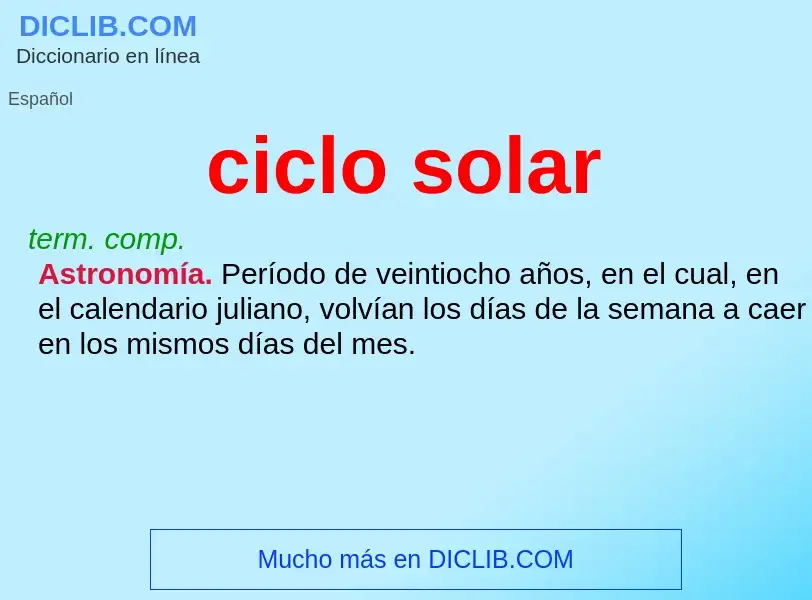 Che cos'è ciclo solar - definizione