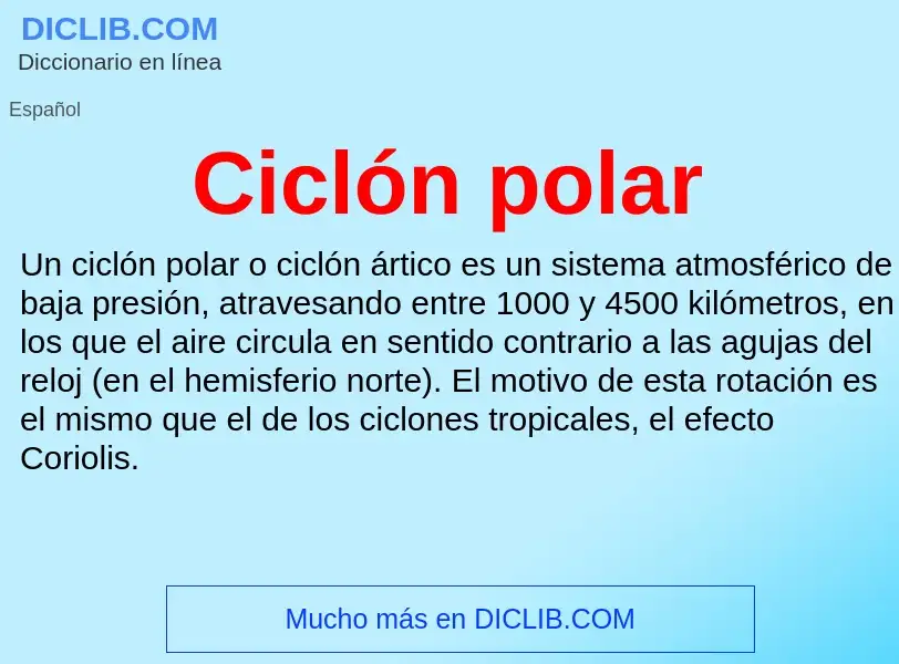 ¿Qué es Ciclón polar? - significado y definición