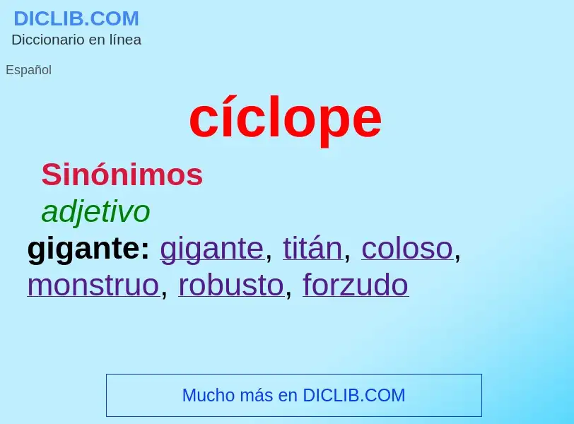 ¿Qué es cíclope? - significado y definición